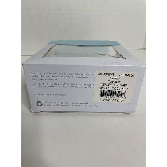 NEW Robeez 0-6 Mo Leather Moccasins Floral Flowers Turquoise - Picture 3 of 8